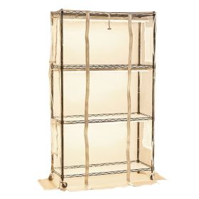 VEVOR Indoor Greenhouse with Grow Light, 59 in Tall 4-Tier Plant Stand with Clear Cover, Timer & Hygrometer, 180W Full Spectrum Grow Lights