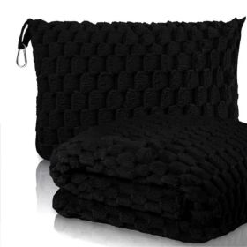 Tlanket- Clip On Travel Pillow (Option: Black)