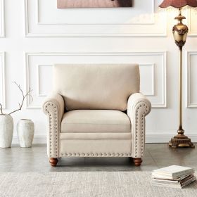 Living Room Sofa Single Seat Chair (Color: beige)